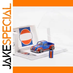 Vibrant Blue and Orange Diecast Pickup Model