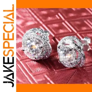 Silver Floral Zircon Stud Earrings LL-YS0450