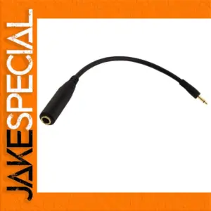 30cm Black Audio Extension Cable with Gold Connectors