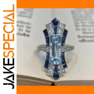 Vintage Silver Women’s Ring with Blue Stones