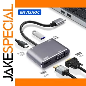 USB-C to HDMI and VGA Adapter for Multiple Devices