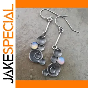 Vintage Silver Geometric Drop Earrings