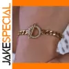 Gold Stainless Steel Women’s Bracelet with Zircon