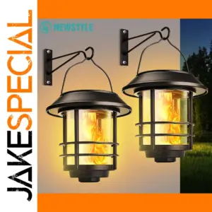 Outdoor Solar Lantern with Flickering Flame Effect