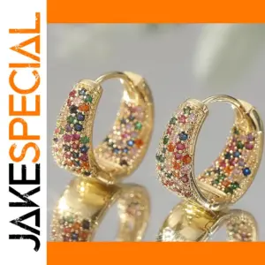 Multicolored Cubic Zirconia Hoop Earrings