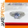 Silver Moissanite Wedding Ring with Zirconia