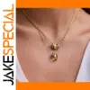 Stainless Steel Layered Pendant Necklace for Women