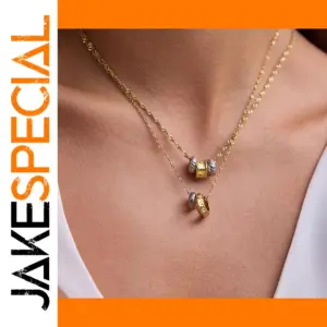 Stainless Steel Layered Pendant Necklace for Women