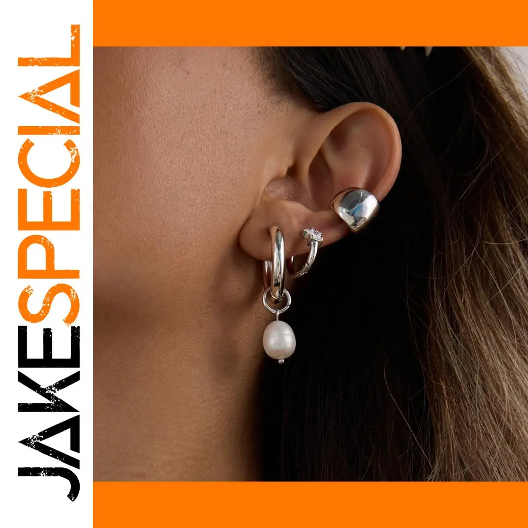 Minimalist Stainless Steel Pearl Earrings JDE201584-S 1 Minimalist Stainless Steel Pearl Earrings JDE201584-S