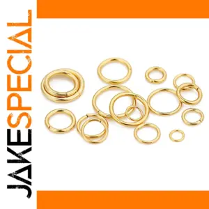 Gold-Plated Stainless Steel Jump Rings Set