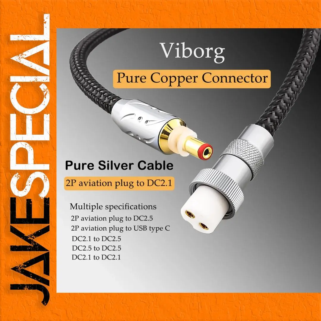 Premium Solid Silver DC Cable with GX16-2 1 Premium Solid Silver DC Cable with GX16-2