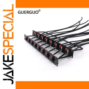 Professional 1U Audio Patch Panel with 8 D-Type Connectors