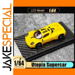 Yellow Utopia Supercar Model 1:64 Diecast