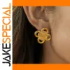 Vintage Stainless Steel Gold Knot Earring