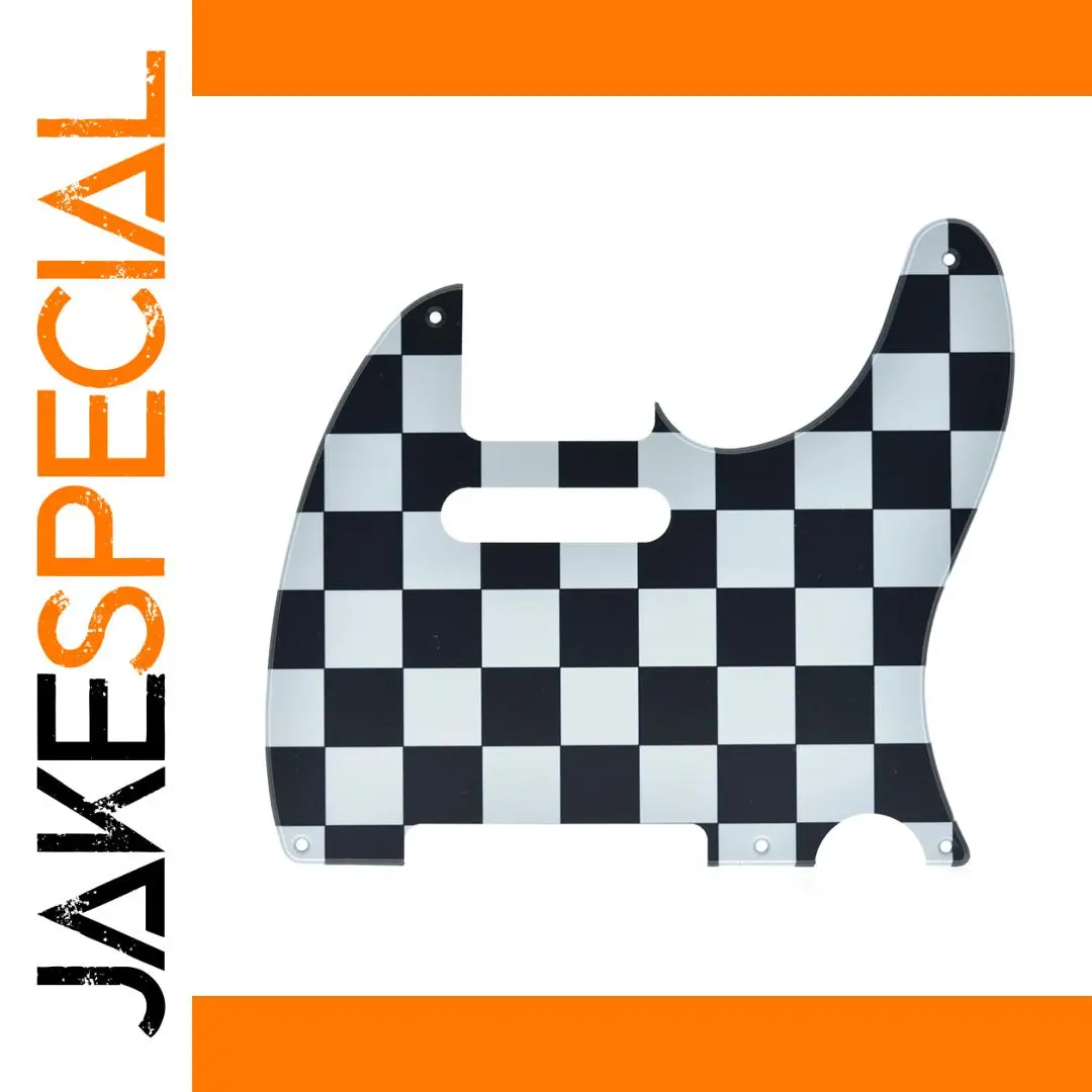 Black and White Checkerboard Telecaster Pickguard 1 Black and White Checkerboard Telecaster Pickguard