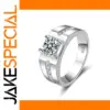 Elegant Men's Silver Ring with CZ Sparkle