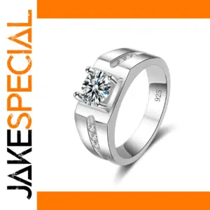 Elegant Men's Silver Ring with CZ Sparkle