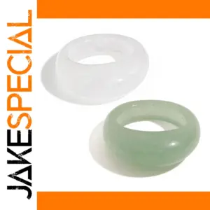 Stainless Steel White and Green Crystal Ring