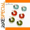 Vibrant Resin Hoop Earrings, 26mm Diameter