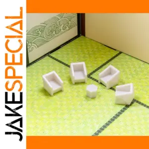 Mini White Table and Chairs Set for Dioramas