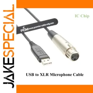 High-Quality USB to XLR Microphone Cable (0.6m)