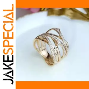 Geometric Silver Ring with Zircon Stones