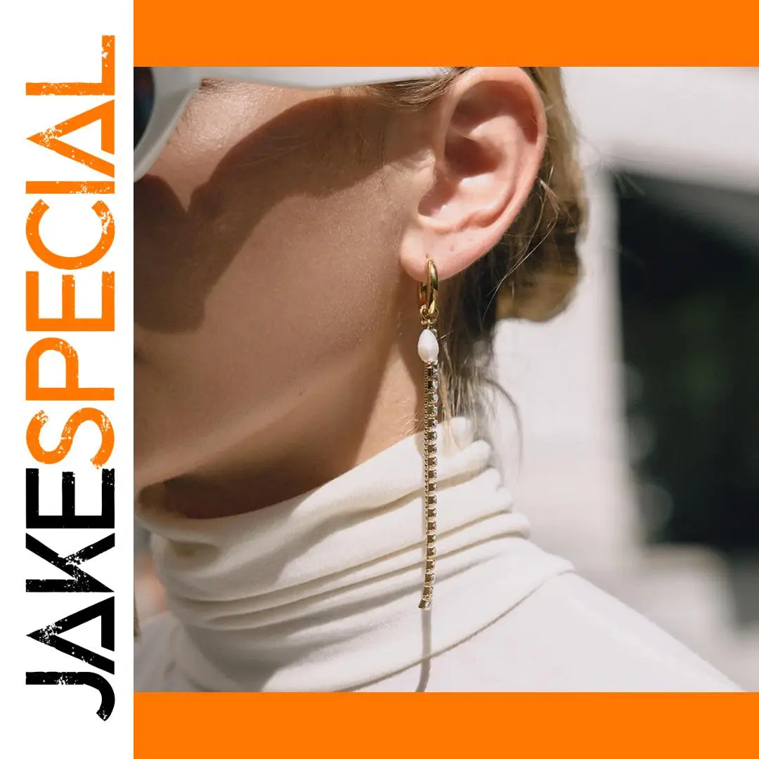 Stainless Steel Pearl Drop Earrings 1 Stainless Steel Pearl Drop Earrings