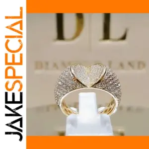 Geometric Heart-Shaped Cocktail Ring in Gold/Silver