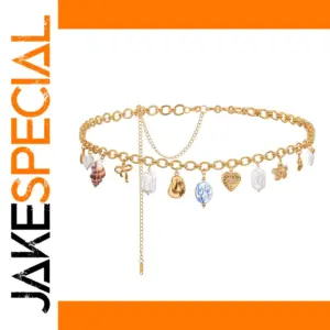 Gold-Toned Stainless Steel Waist Chain with Charms