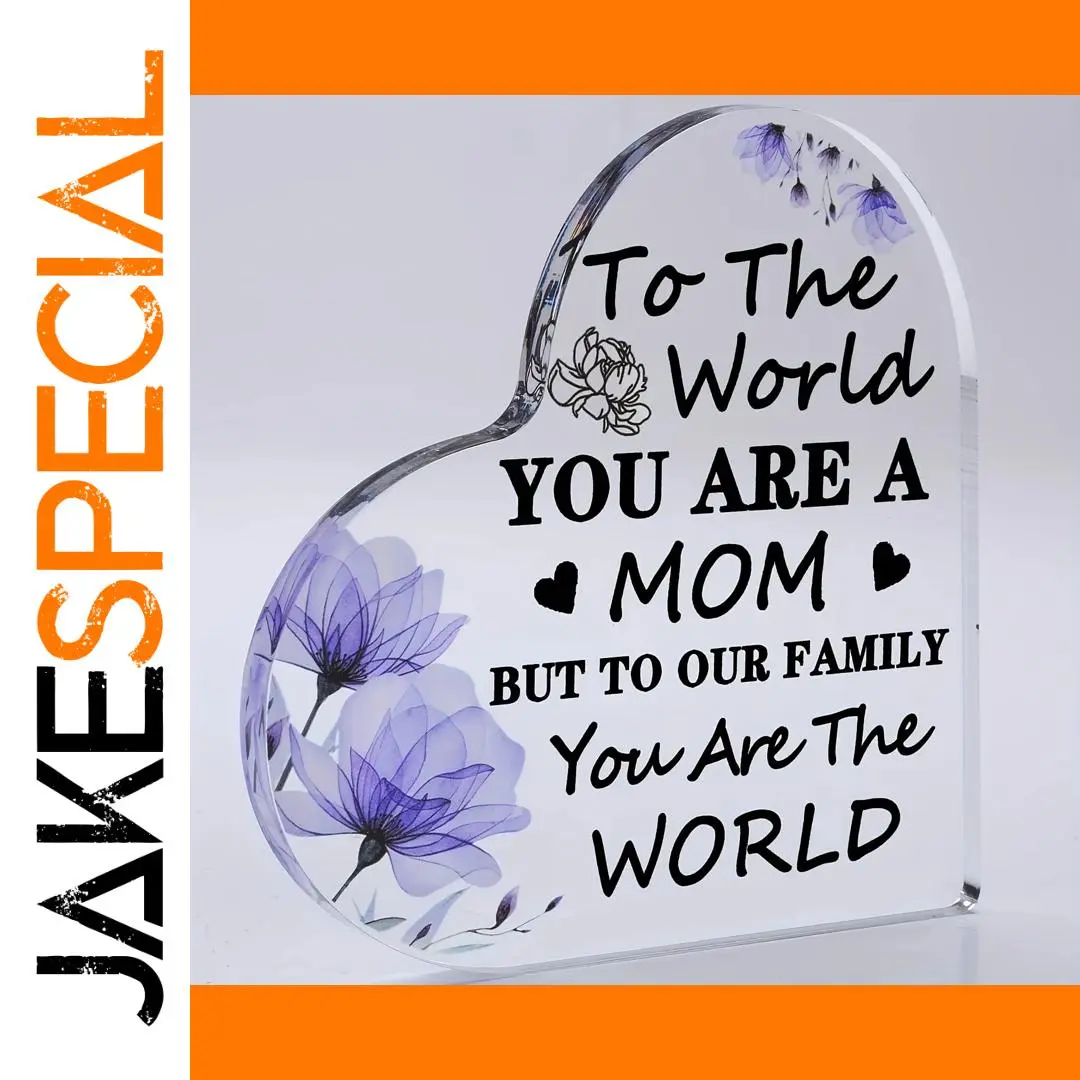 Heart-Shaped Acrylic Mom Gift with Floral Design 1 Heart-Shaped Acrylic Mom Gift with Floral Design