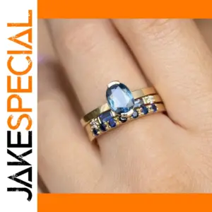 Elegant Blue Zircon & Gold Jewelry Set