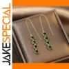 Gold Green Zircon Kimono Earrings