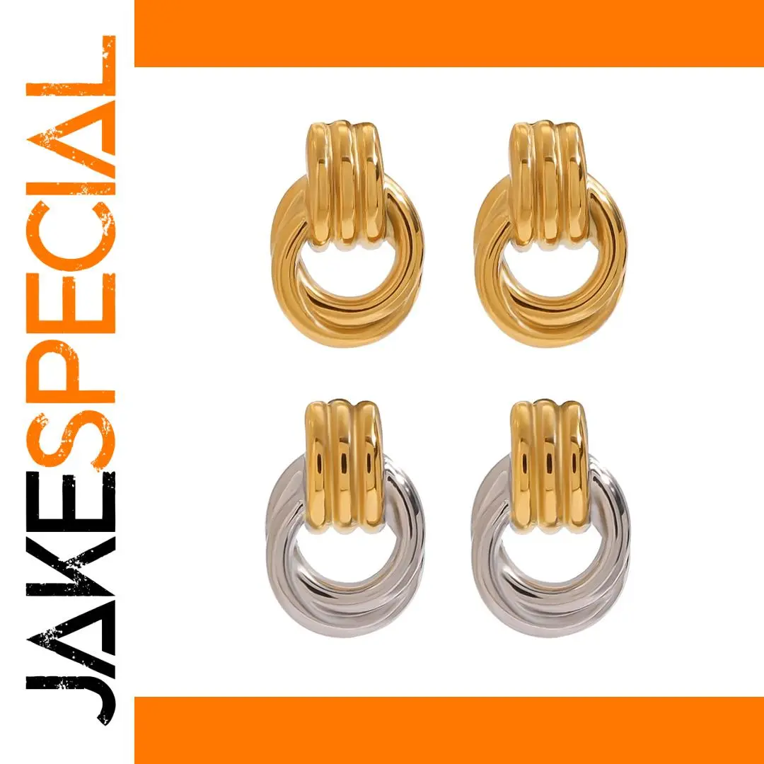 Mixed Metal Skeleton Stainless Steel Earrings for Women 1 Mixed Metal Skeleton Stainless Steel Earrings for Women