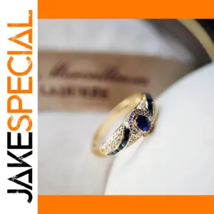 Gold and Blue Zircon Ring for Women