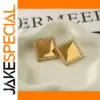 Stainless Steel Gold Square Earrings for Women