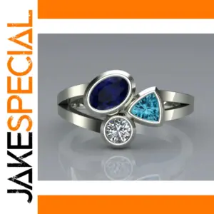 Elegant Blue Oval Cocktail Ring for Women