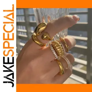 Elegant Gold Stainless Steel Ring for Women