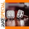 Square Zirconia Stud Earrings in Silver