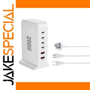 GaN Dual-Model 200W/168W Fast Charger with 6 USB-C Ports