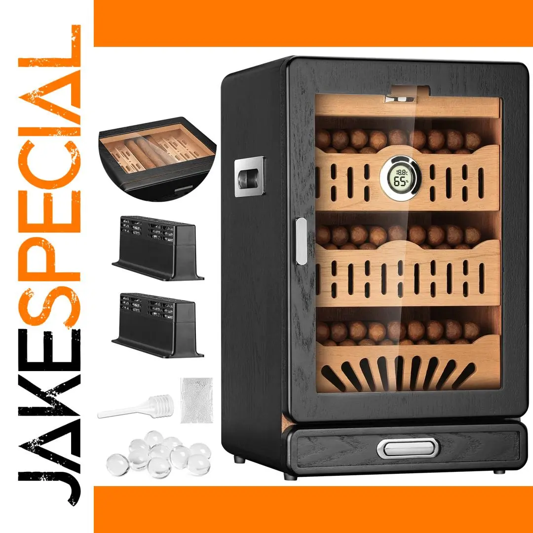 Sleek Black Cigar Humidor Cabinet 1 Sleek Black Cigar Humidor Cabinet