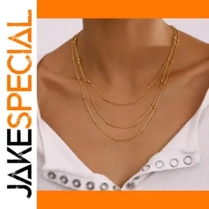 Elegant Stainless Steel Gold Satellite Chain Necklace