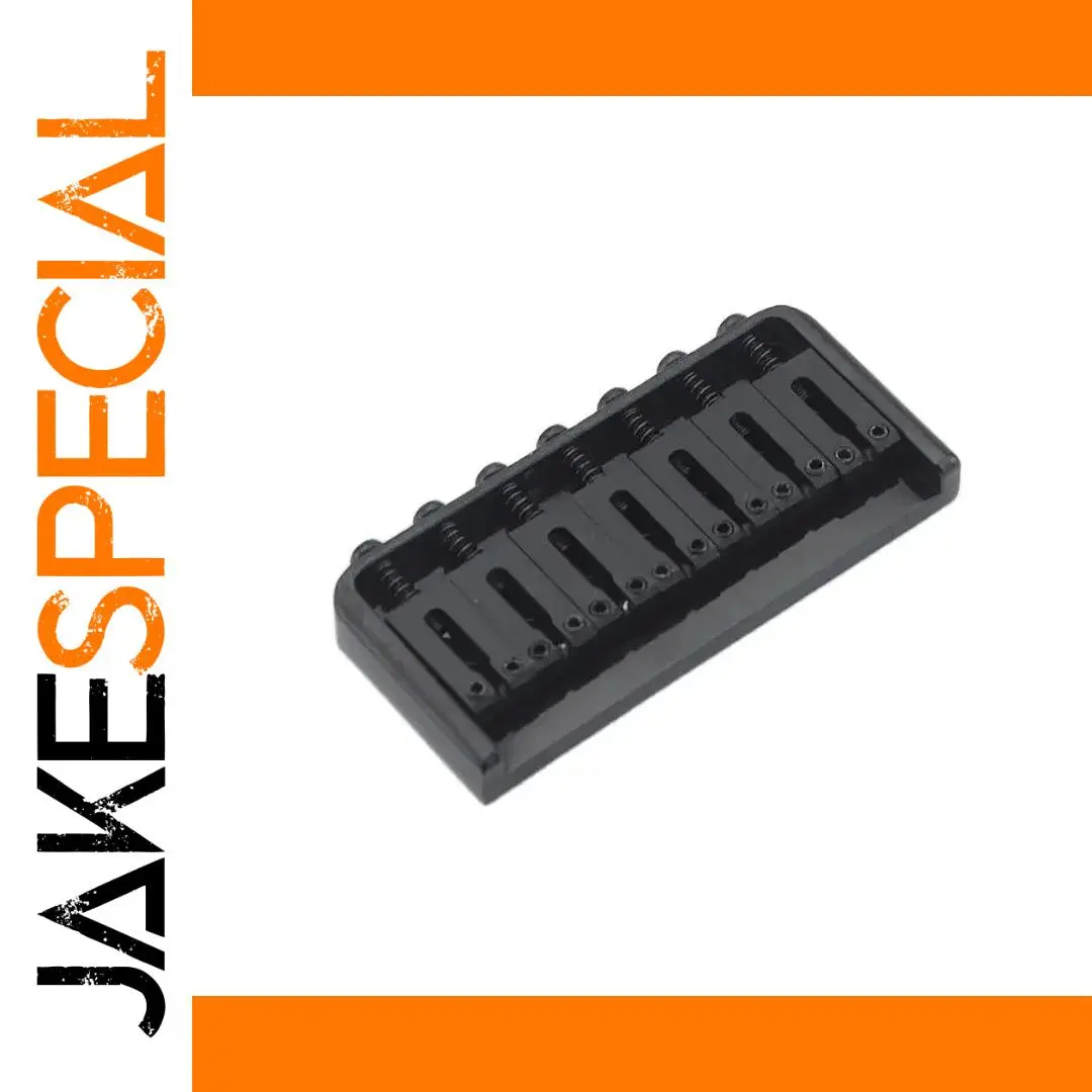 Black 7-String Guitar Fixed Bridge with Stainless Steel Saddles 1 Black 7-String Guitar Fixed Bridge with Stainless Steel Saddles