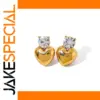Gold Stainless Steel Heart Earrings JDEW2403042