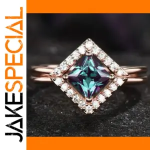 Rainbow Square Stone Women's Fashion Ring