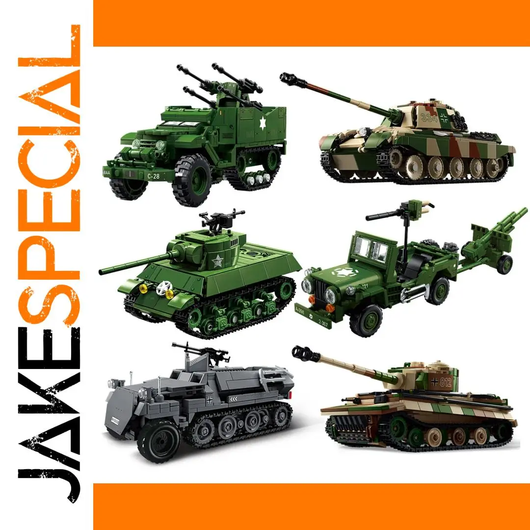 WW2 Military Tank Building Set - 436 to 853 Pieces 1 WW2 Military Tank Building Set - 436 to 853 Pieces