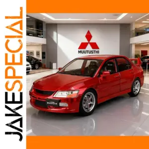 Red Mitsubishi Lancer Evolution IX 1:24 Diecast Model