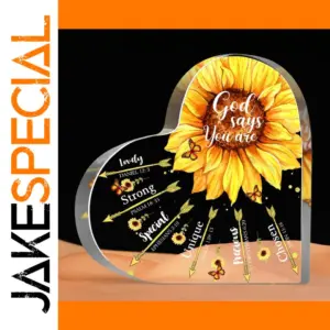 Sunflower Christian Plaque with Biblical Messages