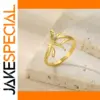 Elegant Gold-Plated Dragonfly Ring for Women