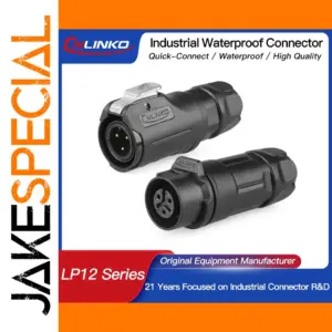 M12 Waterproof Industrial Connector 2-8 Pins