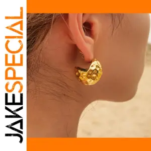 Gold-Toned Stainless Steel Hoop Earrings